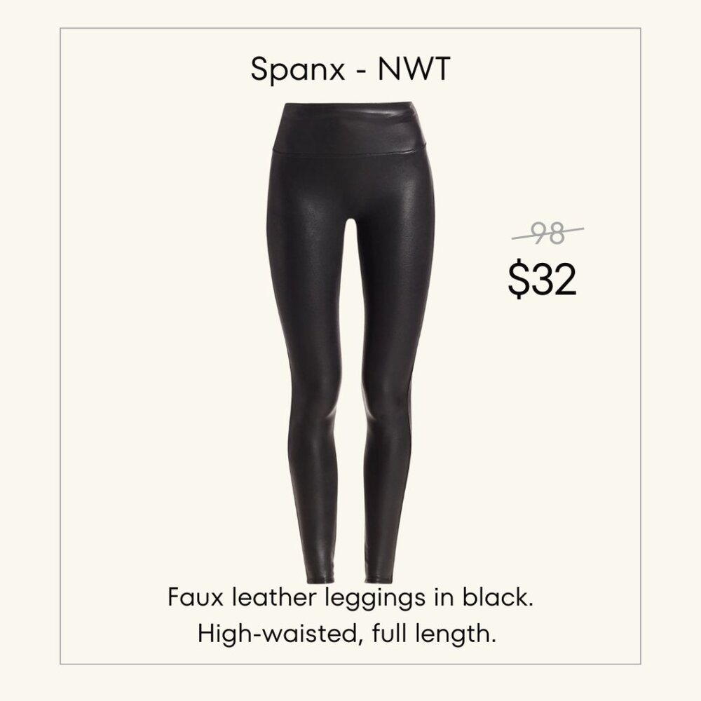 Spanx Faux Leather Leggings - Black - NWT